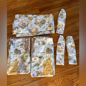 Vintage Classic Winnie The Pooh and Friends Set of 2 Curtains and Valances Read*